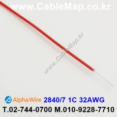 [알파와이어] AlphaWire 2840/7 Red, 32AWG 산업용케이블 1m