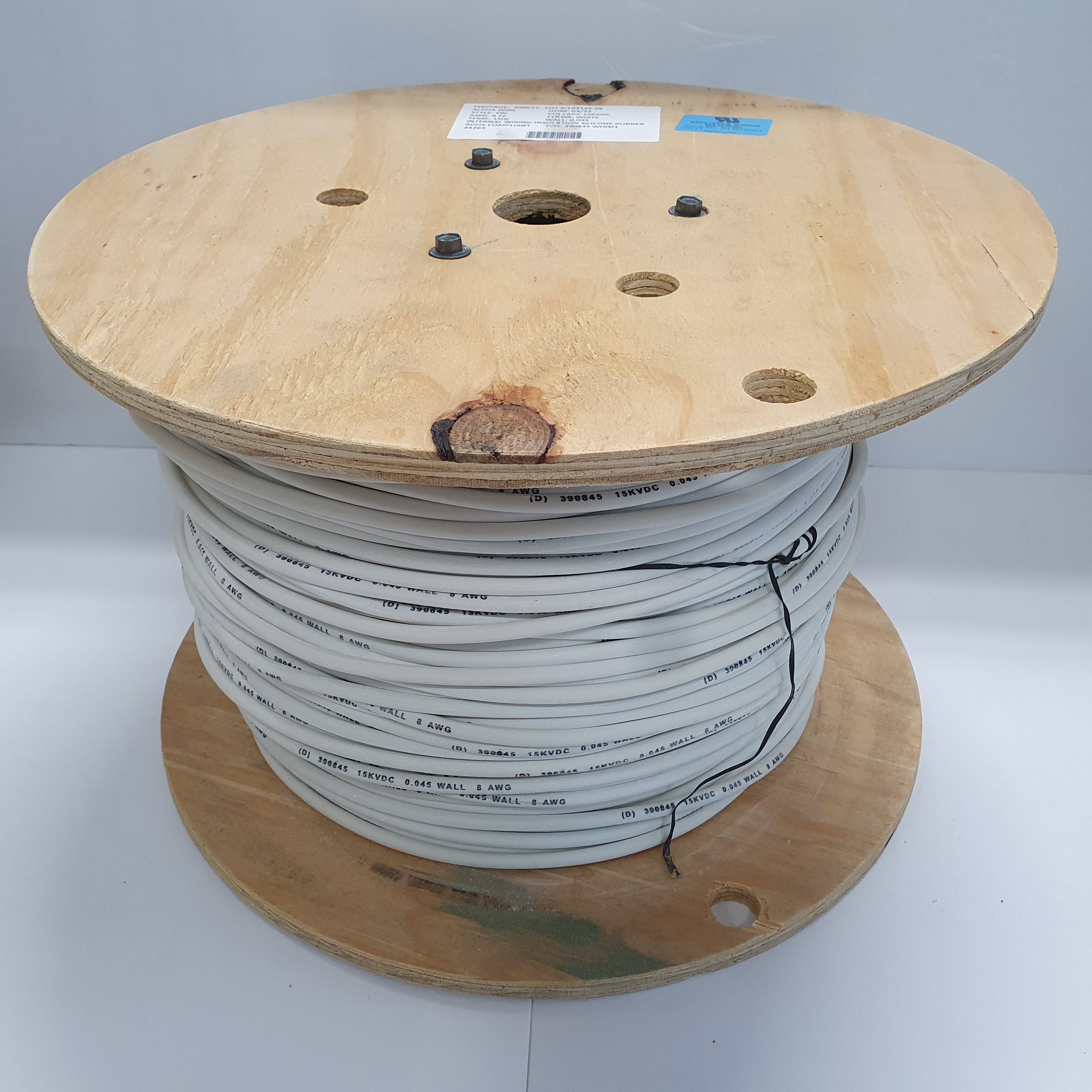 [알파와이어] AlphaWire 390845, White 1C 8AWG (300m)