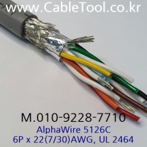 [알파와이어] AlphaWire 5126C, Slate 6Pr 22AWG 산업용케이블 (길이옵션)