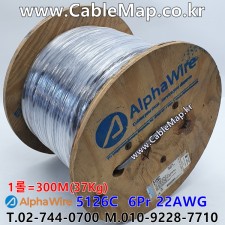 [알파와이어] AlphaWire 5126C, Slate 6Pr 22AWG 산업용케이블 300m