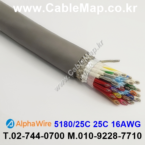 AlphaWire 5180/25C, Slate 25C 16AWG 알파와이어 300미터