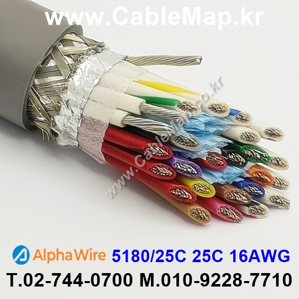 AlphaWire 5180/25C, Slate 25C 16AWG 알파와이어 300미터